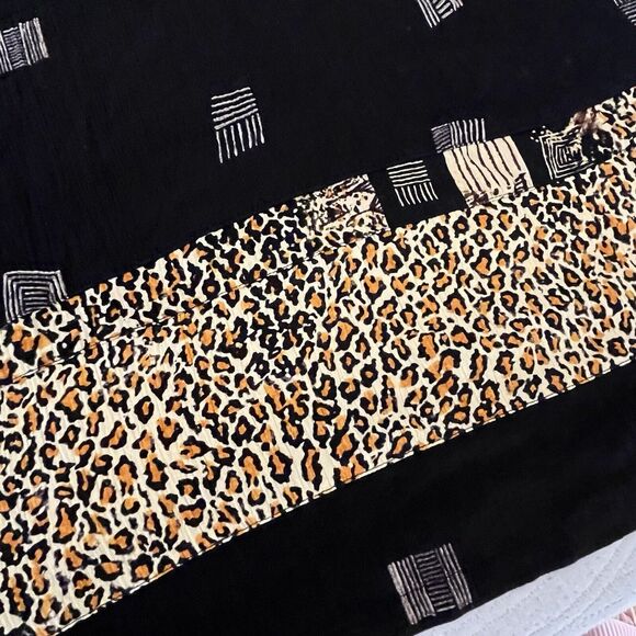 BOP Black Rayon Sleeveless Long Maxi Dress Plus Size 5X Tunic Leopard - Picture 6 of 8